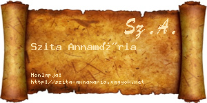 Szita Annamária névjegykártya